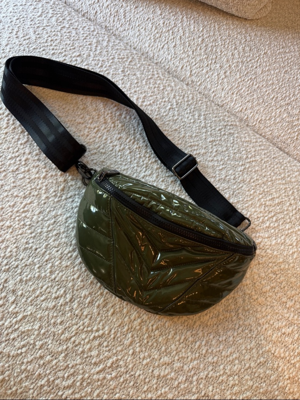 THINK ROYLN Little Runaway Sling Bag Green Quilted